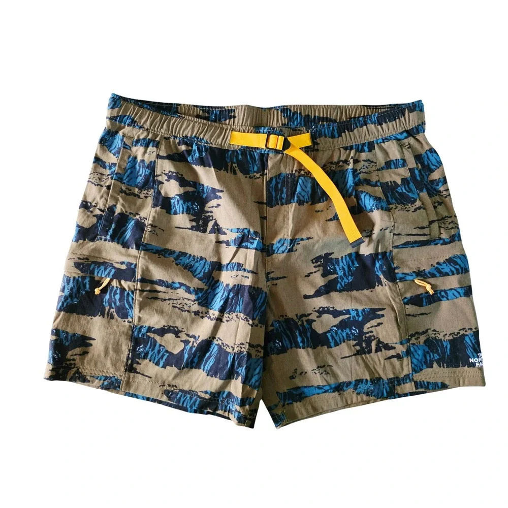 The North Face Mens‎ Class V Belted Shorts XXL Brown Blue Tiger Camo NWT RV $65